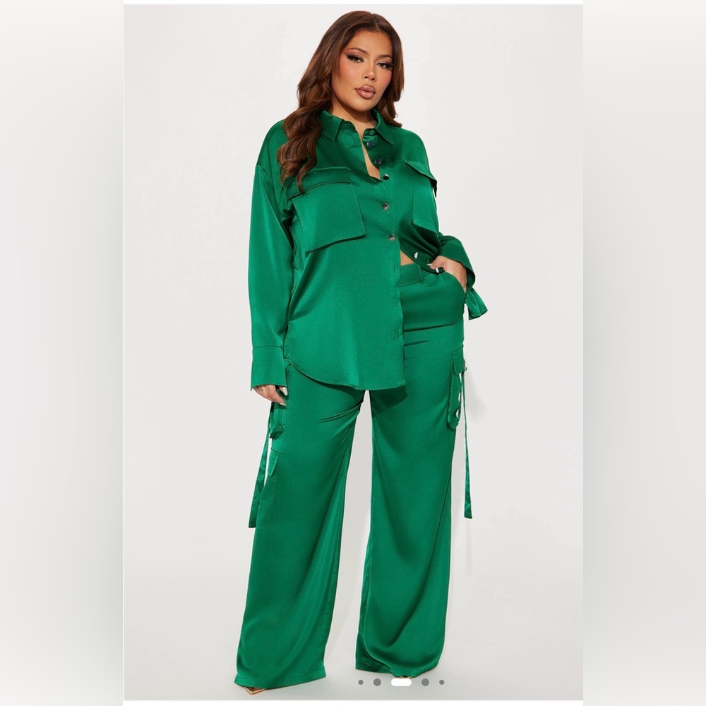 Fashion Nova Teal Utility Cargo Pants